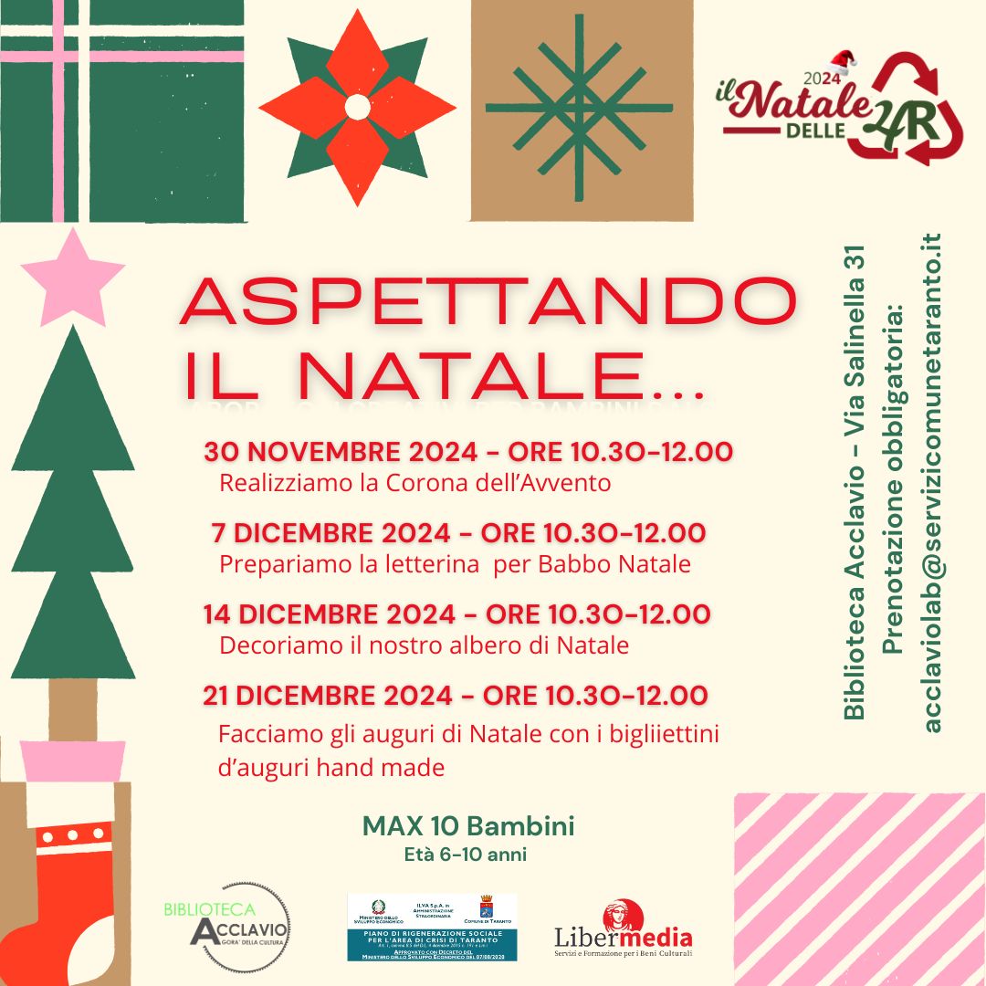 Aspettando il Natale… Laboratori dal 30 novembre al 21 dicembre