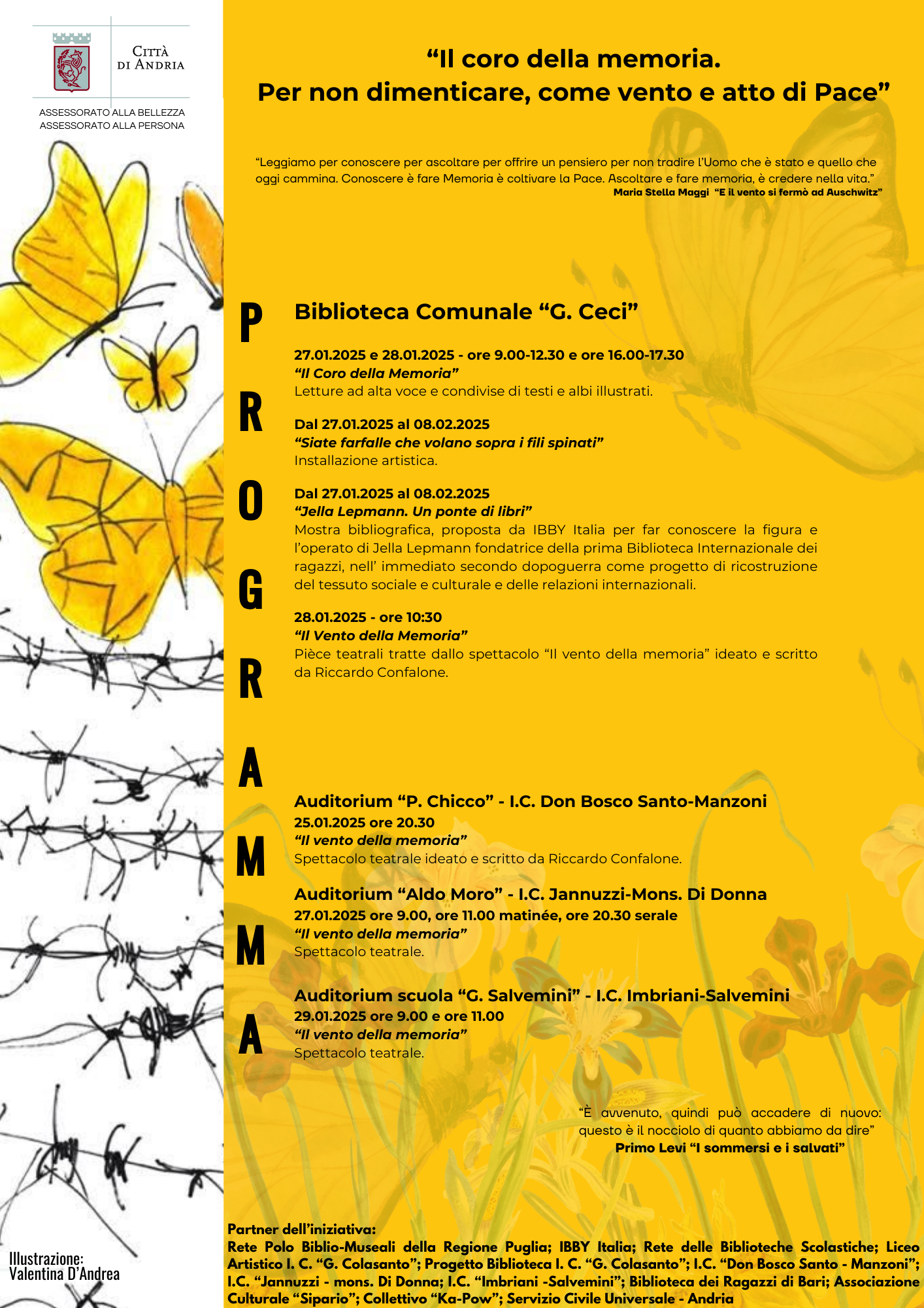 Rassegna culturale IL CORO DELLA MEMORIA. PER NON DIMENTICARE, COME VENTO E ATTO DI PACE