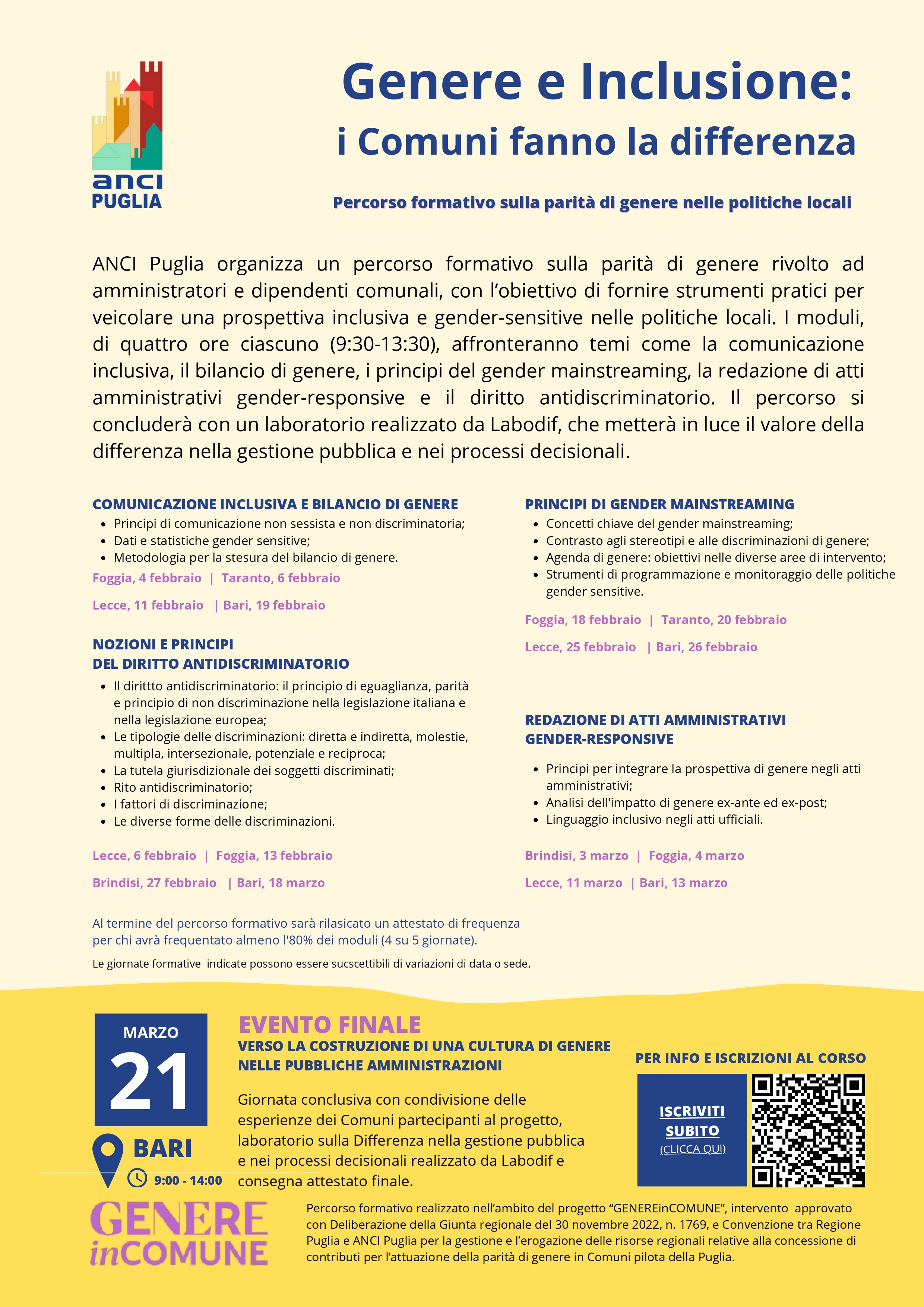 Genere e Inclusione: i Comuni fanno la differenza