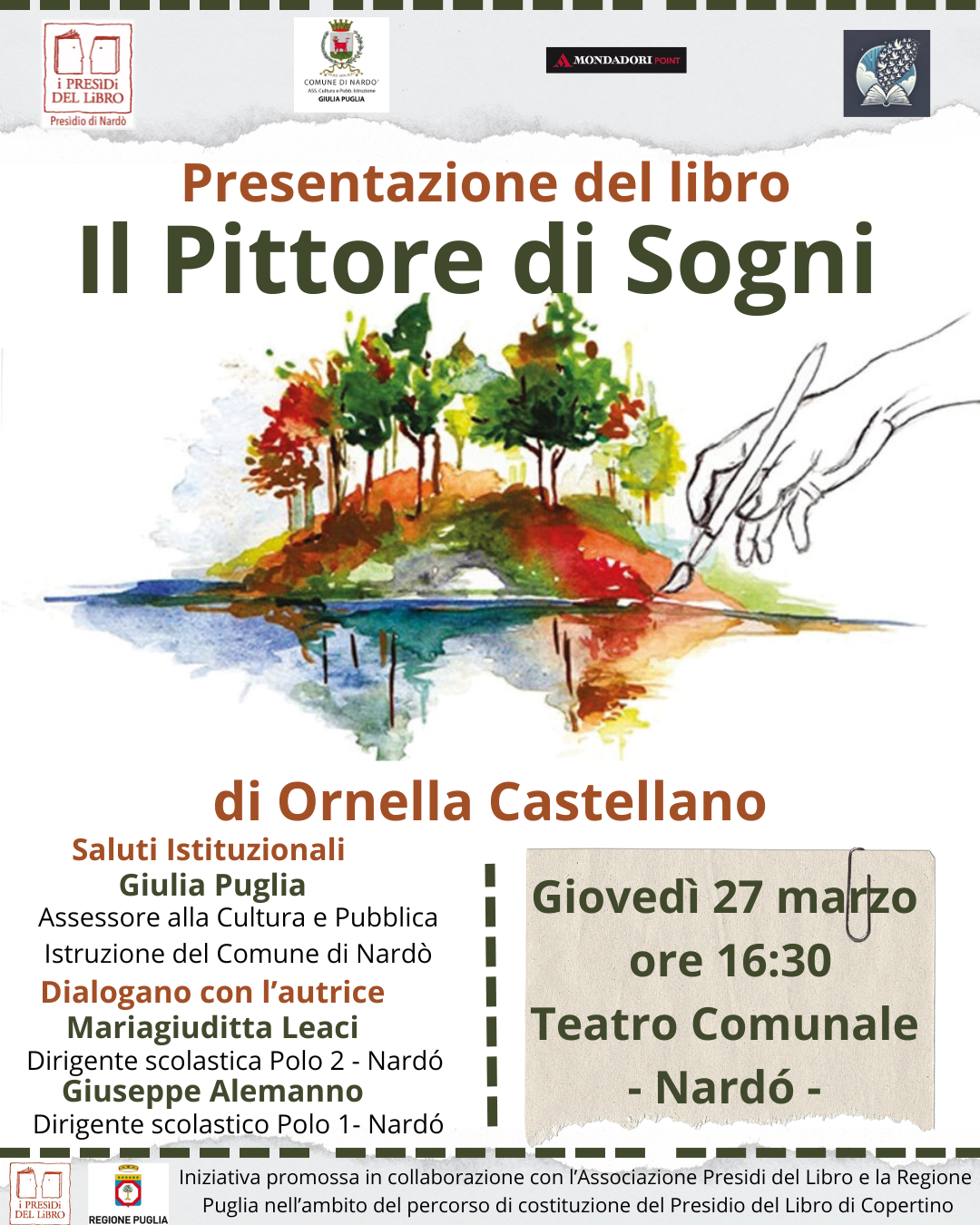 PRESENTAZIONE DEL LIBRO "PITTORE DI SOGNI" DI ORNELLA CASTELLANO