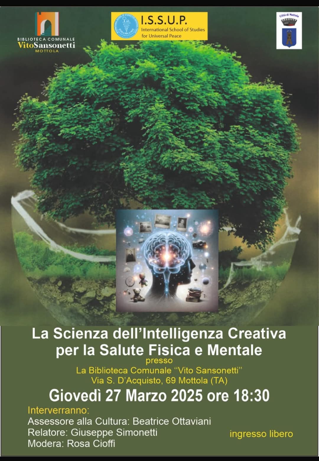 “La Scienza dell’Intelligenza Creativa per la Salute fisica e mentale”