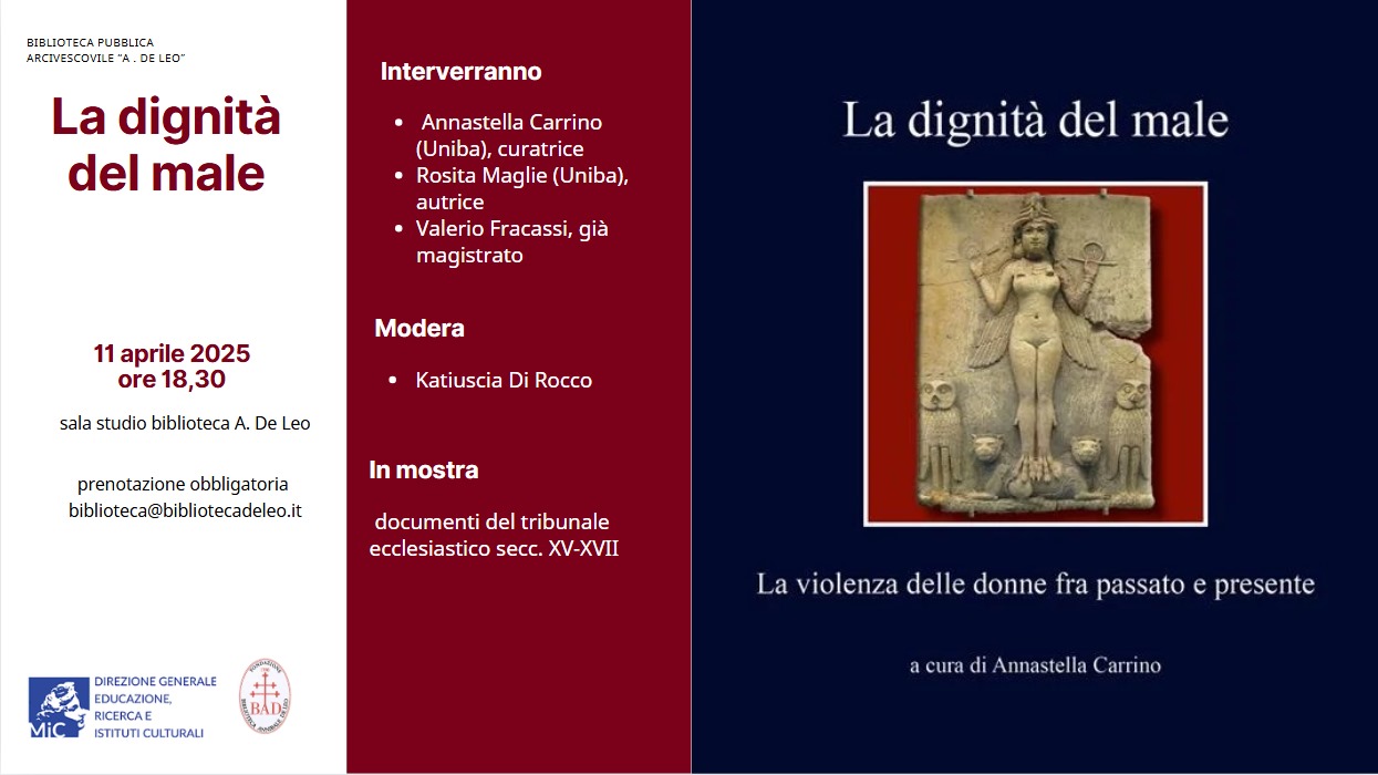 PRESENTAZIONE VOLUME "LA DIGNITA' DEL MALE"