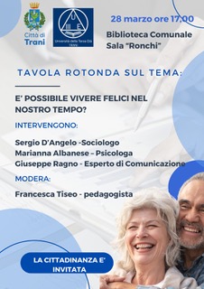 Incontro tematico su È POSSIBILE VIVERE FELICI NEL NOSTRO TEMPO?