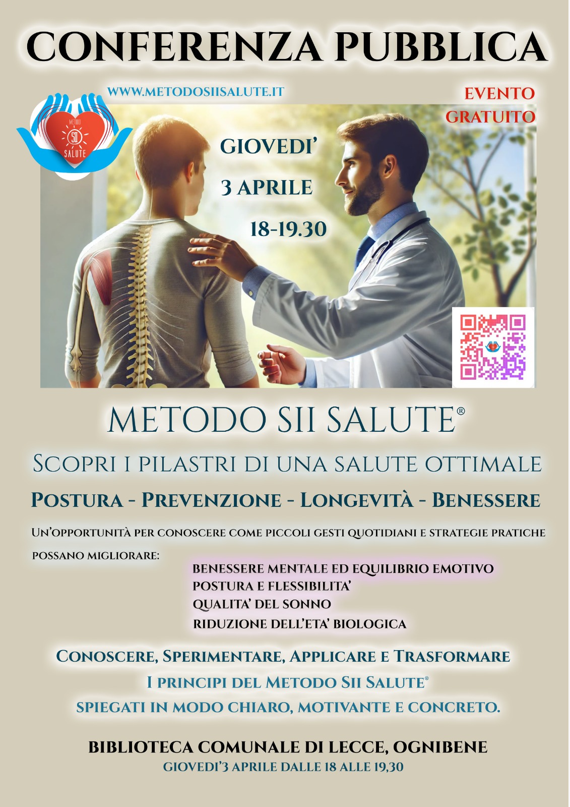 CONVEGNO "PREVENZIONE - POSTURA - LONGEVITA' - BENESSERE PSICOFISICO"