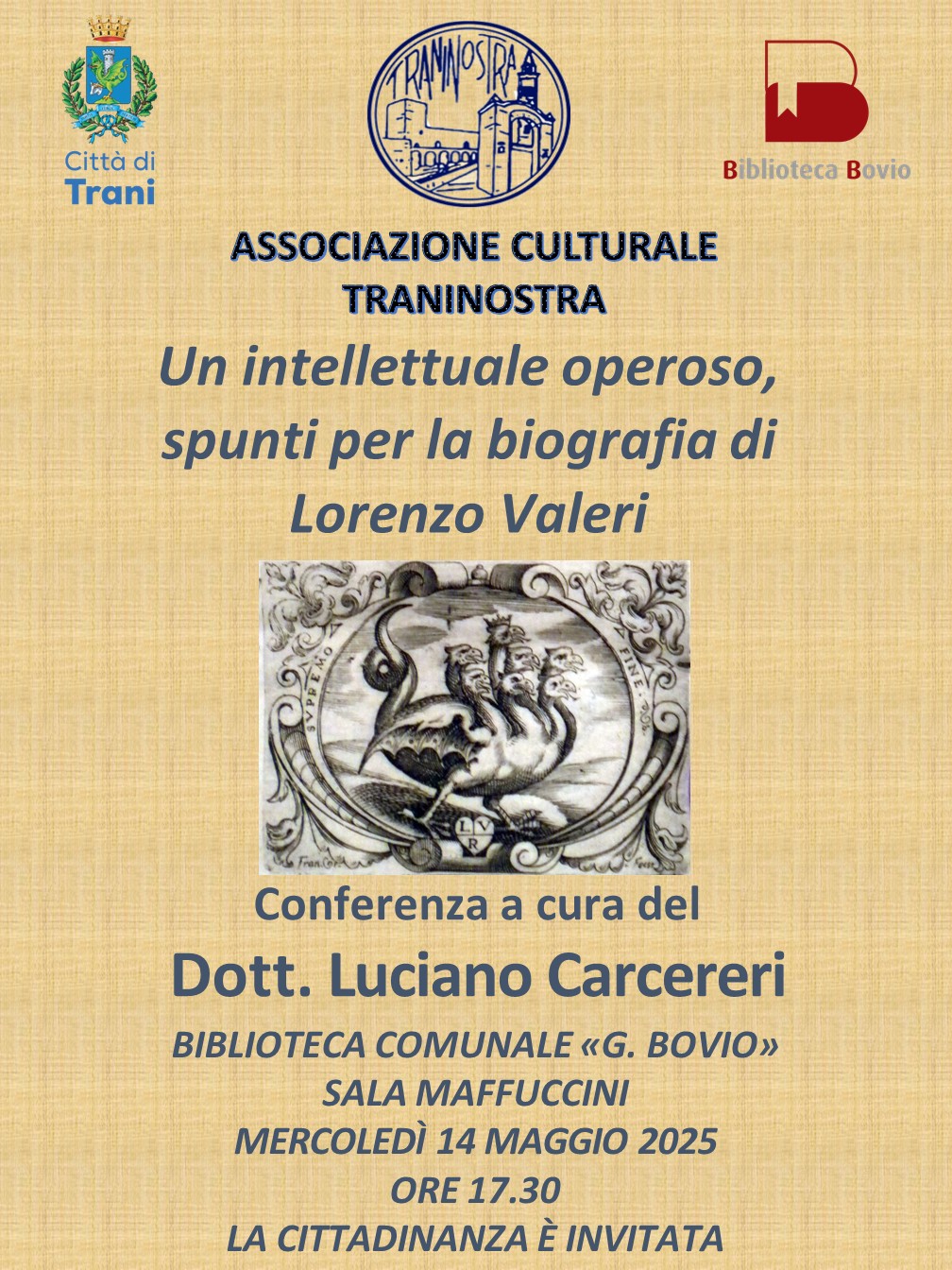 Incontro tematico su UN INTELLETTUALE OPEROSO. SPUNTI PER UNA BIOGRAFIA DI LORENZO VALERI
