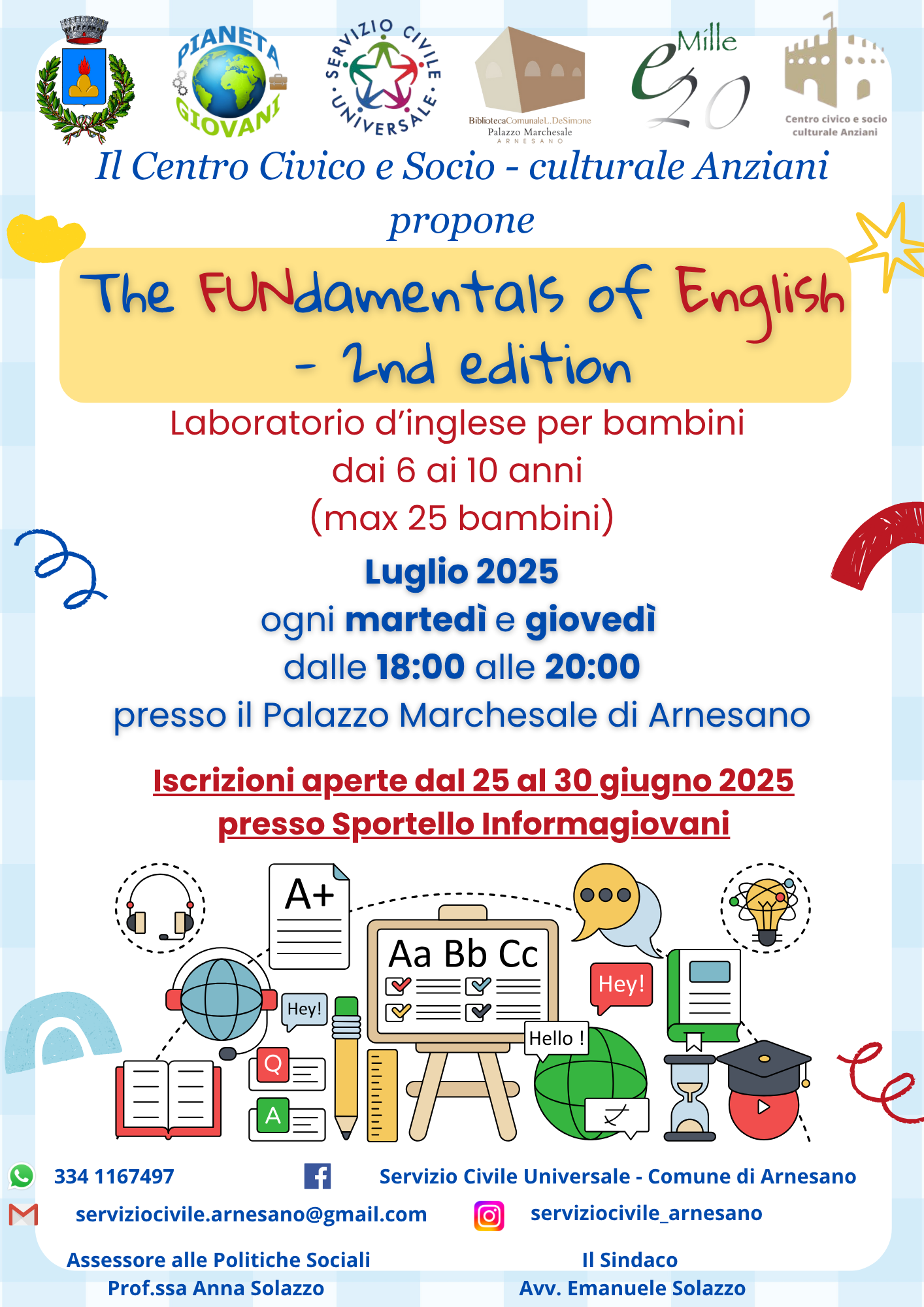 Laboratorio estivo gratuito di lingua inglese "The FUNdamentals of English"