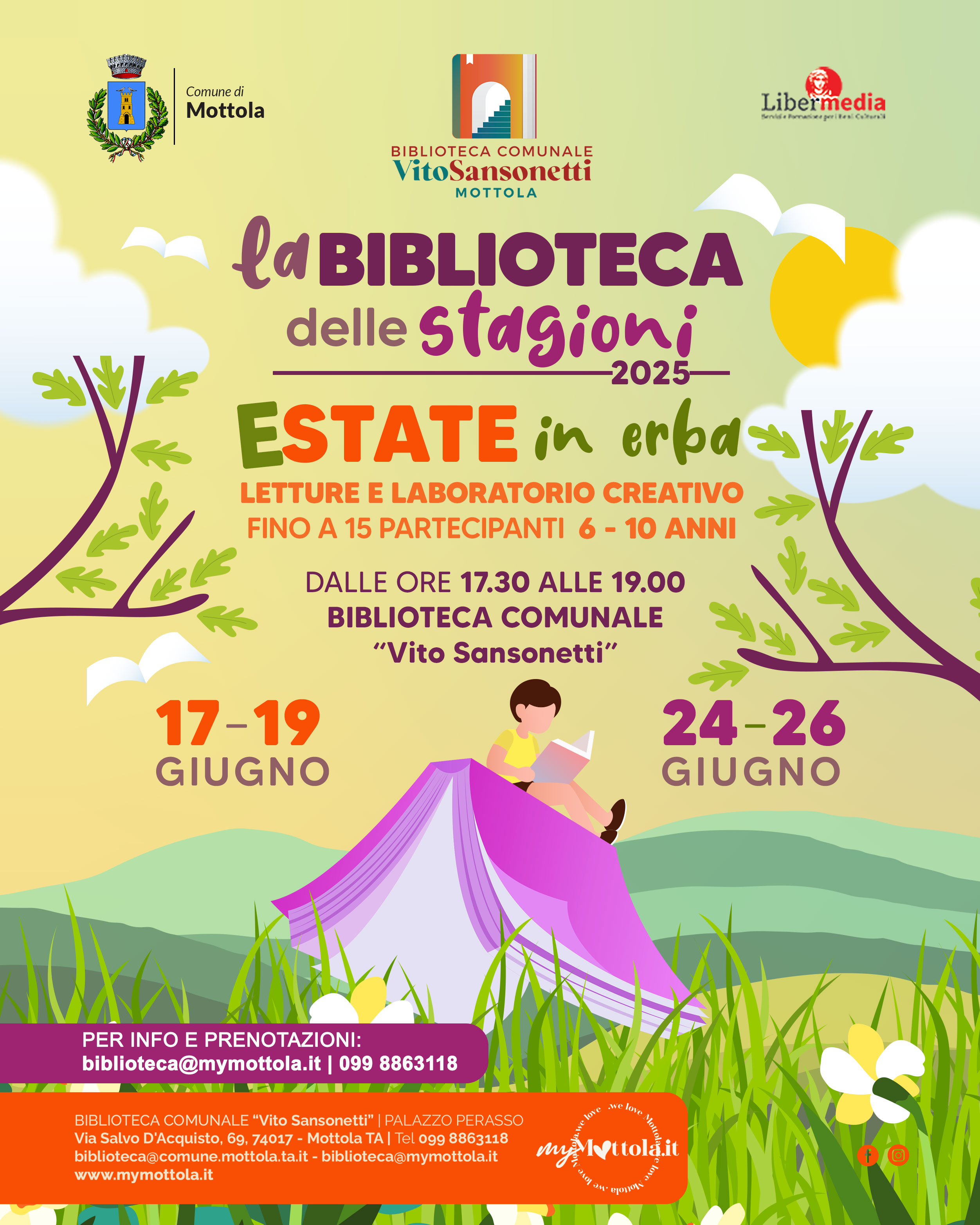 LABORATORIO “LA BIBLIOTECA DELLE STAGIONI” - EDIZIONE “ESTATE IN ERBA”