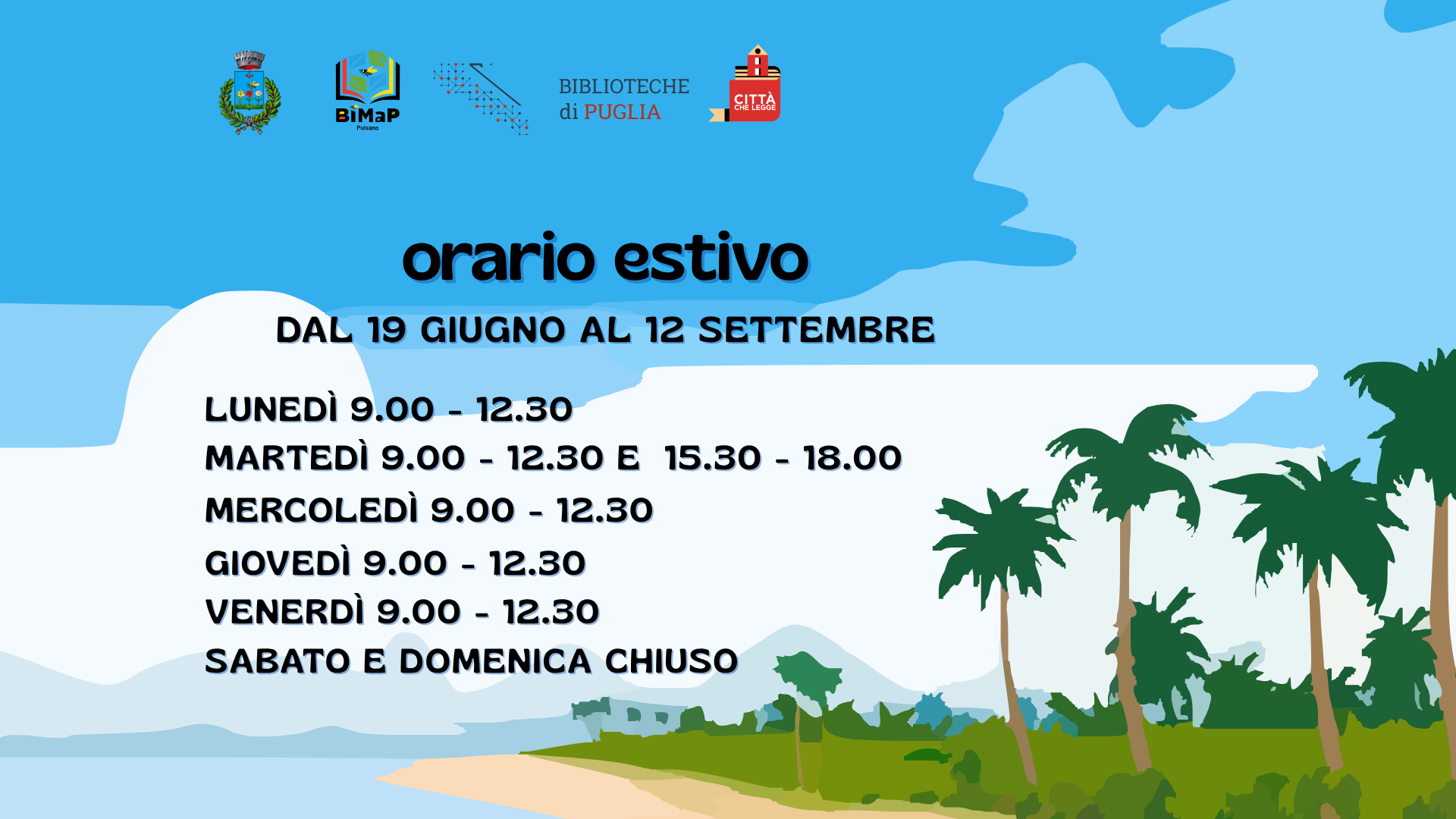 Orario estivo BIBLIOTECA  PIETRO MANDRILLO