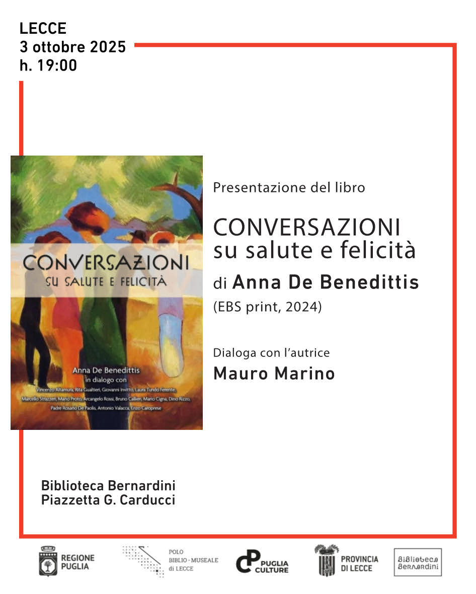 ANNA DE BENEDITTIS, CONVERSAZIONI SU SALUTE E FELICIT&Agrave;, EBS Print 2024