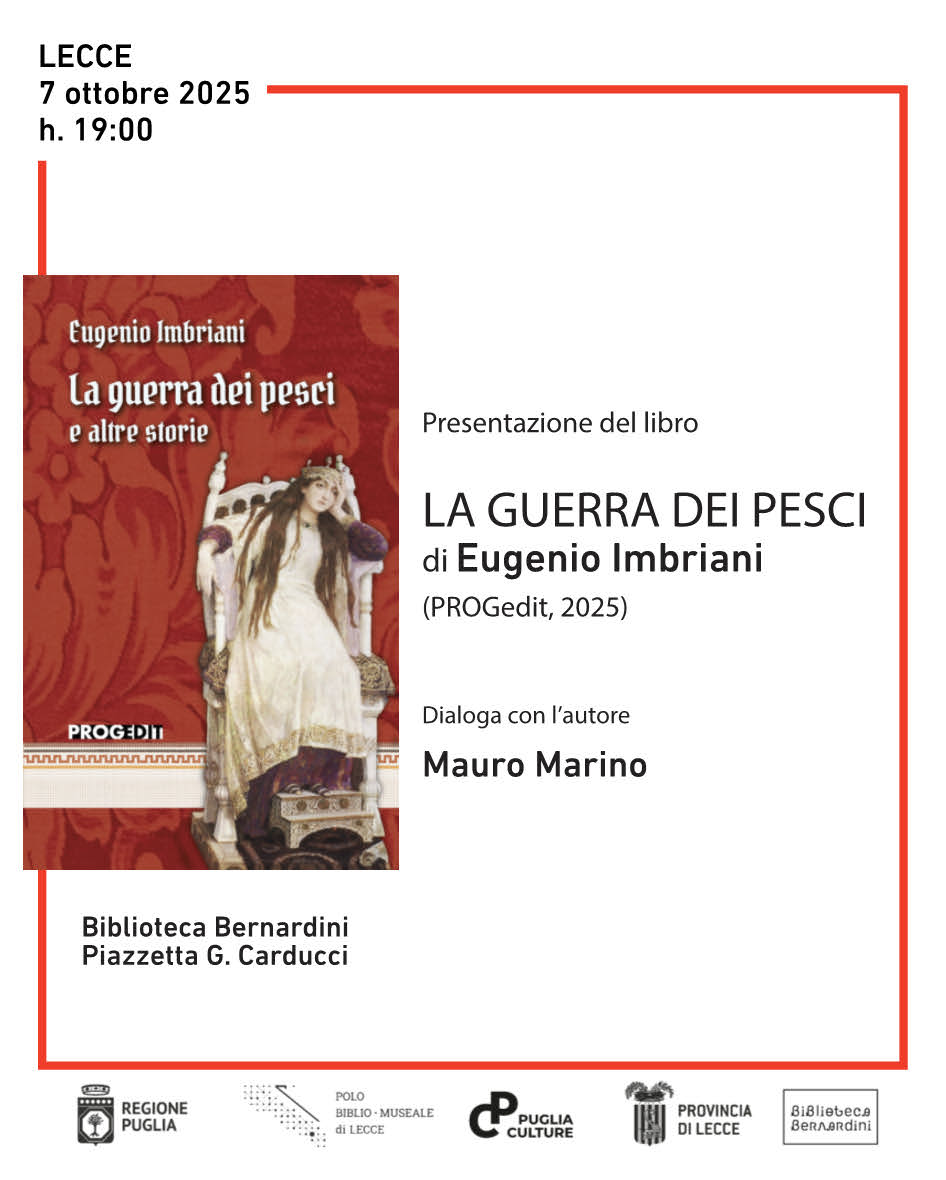EUGENIO IMBRIANI, LA GUERRA DEI PESCI, Progedit 2025