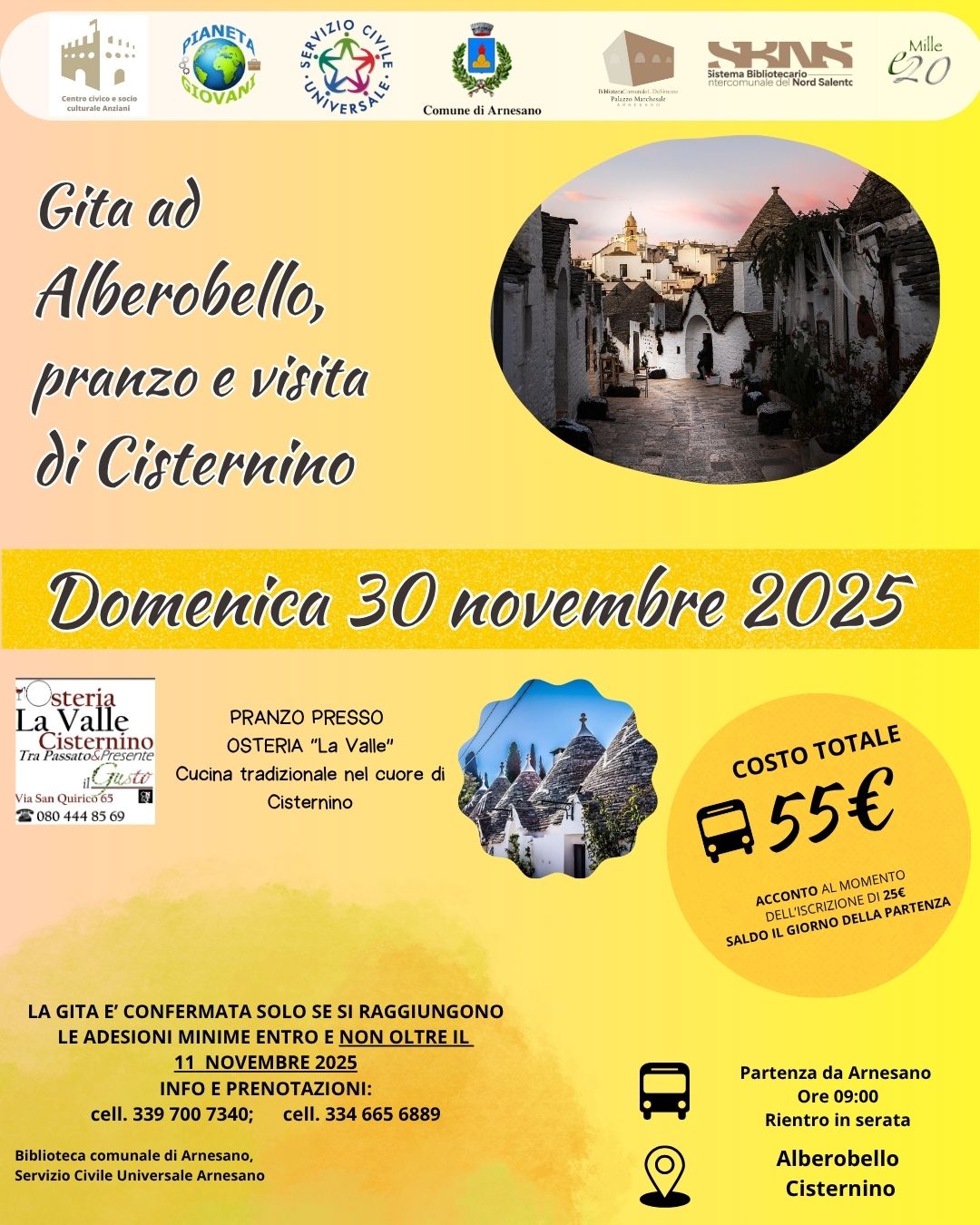 Gita culturale alla scoperta dei borghi pi&ugrave; belli della Valle d&rsquo;Itria: Cisternino e Alberobello