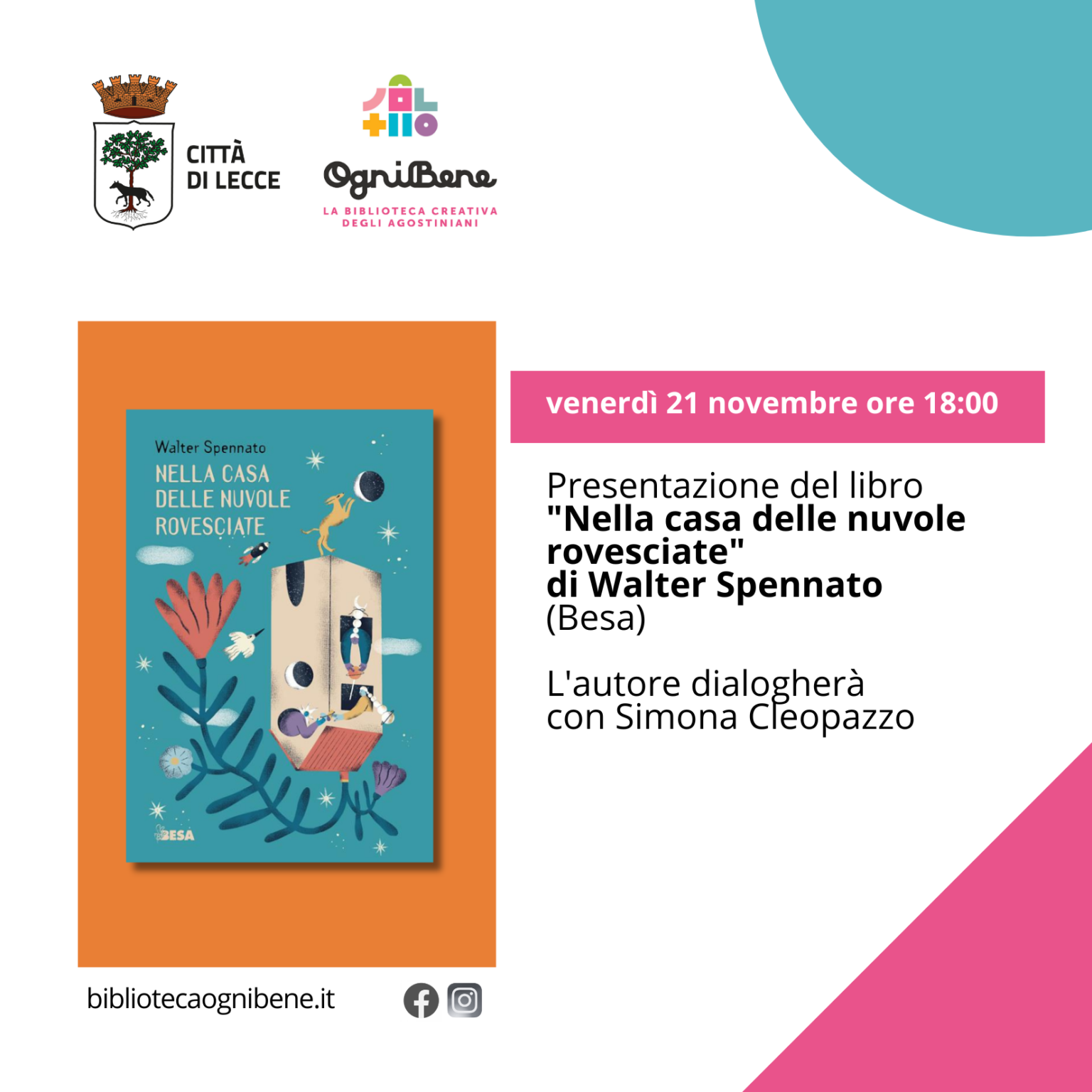 “Nella casa delle nuvole rovesciate”  di Walter Spennato (Besa)