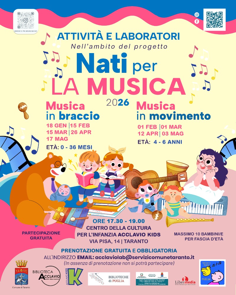 Laboratorio di musicali per l&rsquo;infanzia: &ldquo;Musica in braccio&rdquo; e &ldquo;Musica in movimento&rdquo;