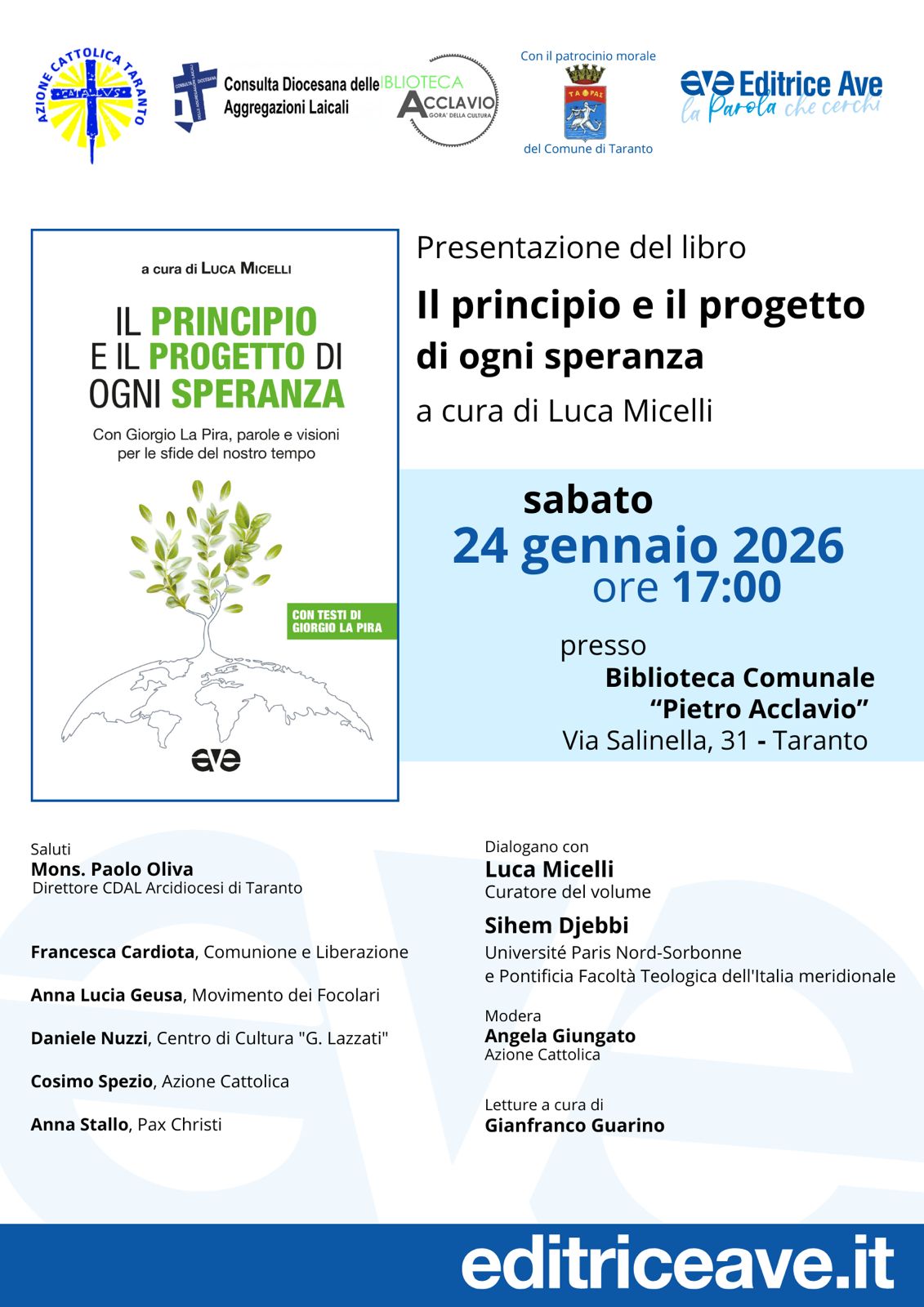 Presentazione libro &ldquo;Il principio e il progetto di ogni speranza&rdquo;