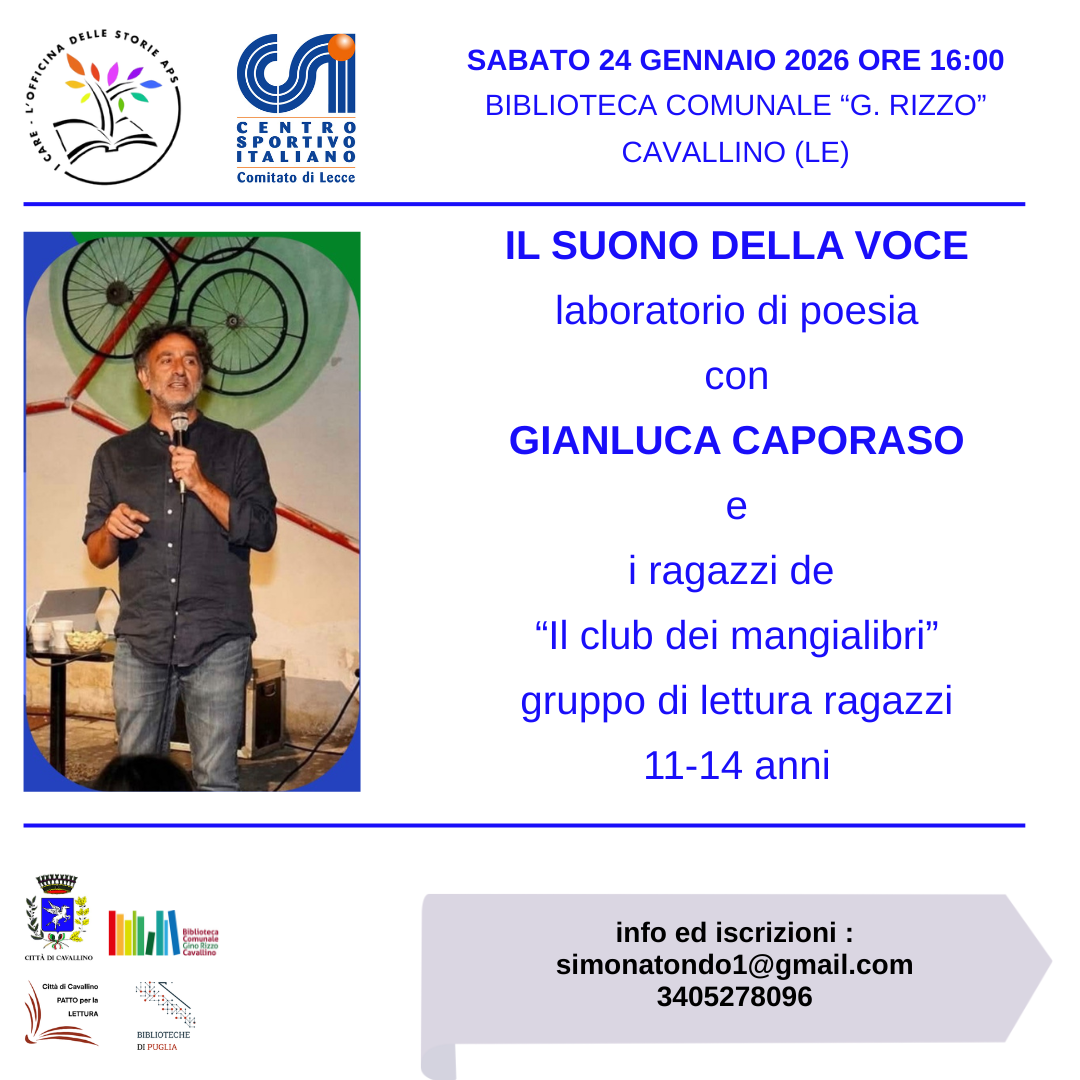 &ldquo;Il suono della voce&rdquo; Incontro laboratorio con Gianluca Caporaso