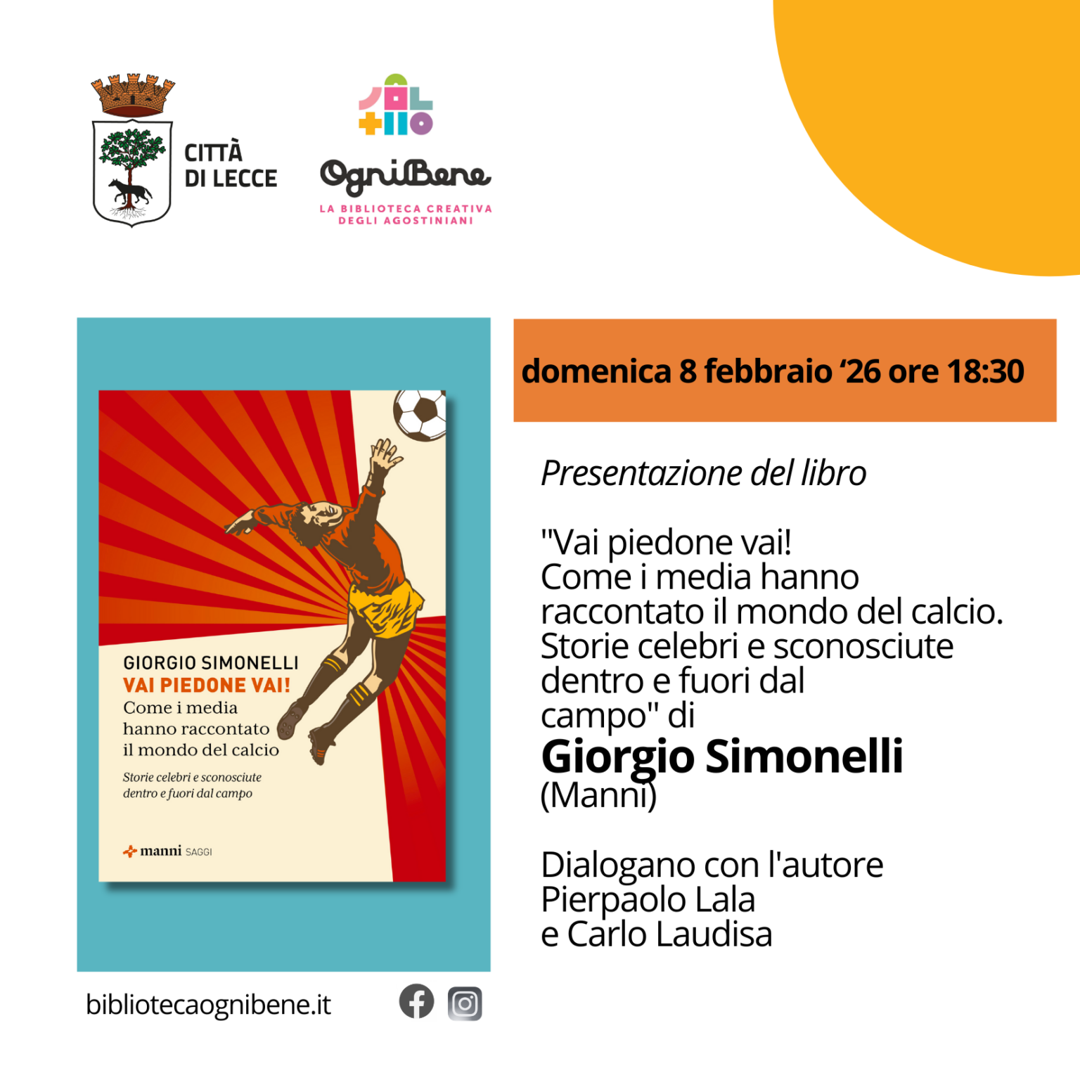 Presentazione del libro "Vai piedone vai!"  Come i media hanno raccontato il mondo del calcio