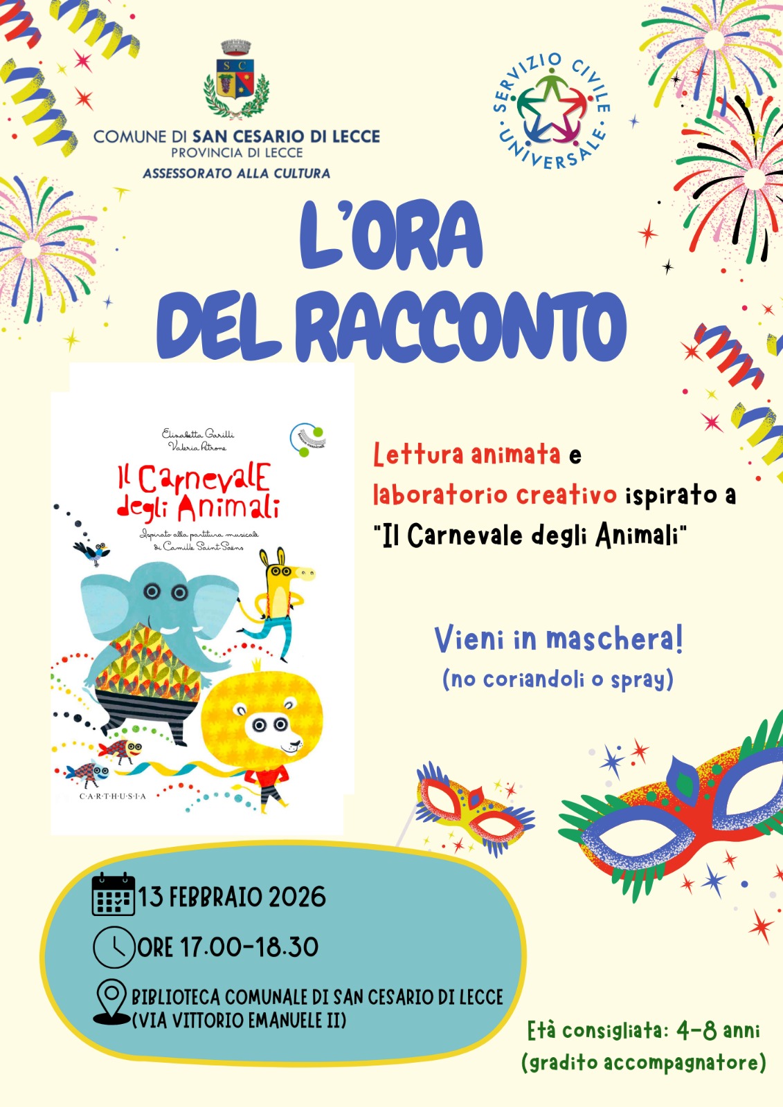 Carnevale in biblioteca per i pi&ugrave; piccoli!
