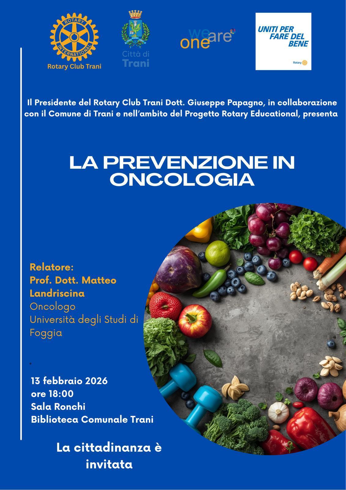 Incontro tematico su LA PREVENZIONE IN ONCOLOGIA