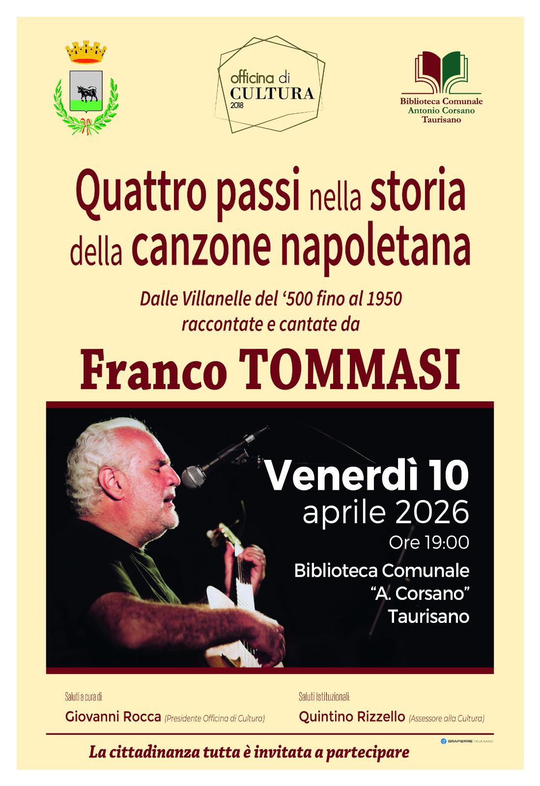 Quattro passi nella Storia della Canzone Napoletana dalle Villanelle del Cinquecento&nbsp; fino al 1950