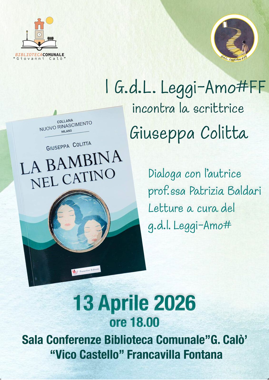 Presentazione libro "LA BAMBINA NEL CATINO"