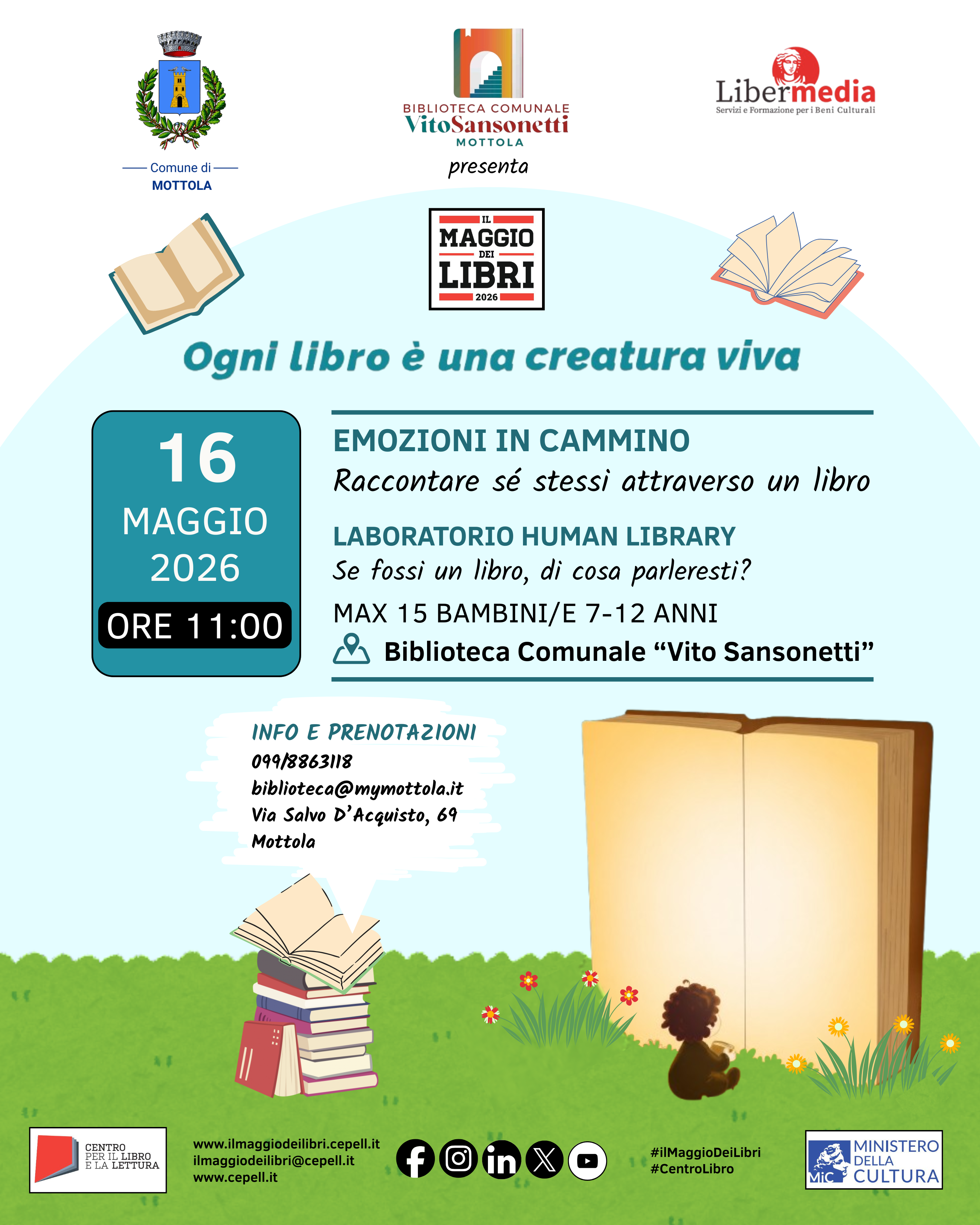 LABORATORIO HUMAN LIBRARY &ldquo;EMOZIONI IN CAMMINO - RACCONTARE S&Eacute; STESSI ATTRAVERO UN LIBRO&rdquo;