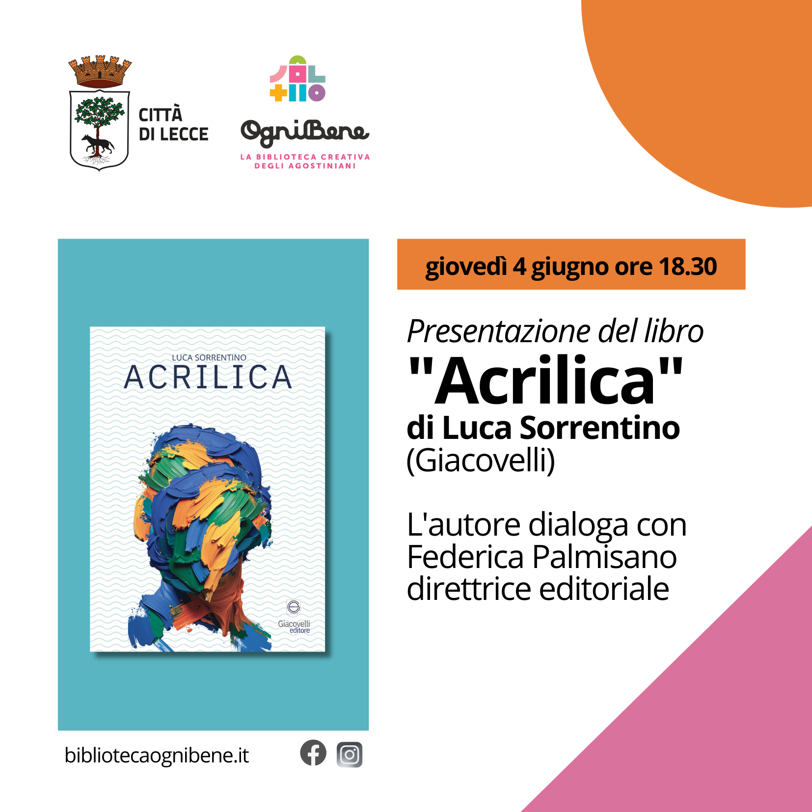 Presentazione del libro  &ldquo;Acrilica&rdquo;  di Luca Sorrentino (Giacovelli)