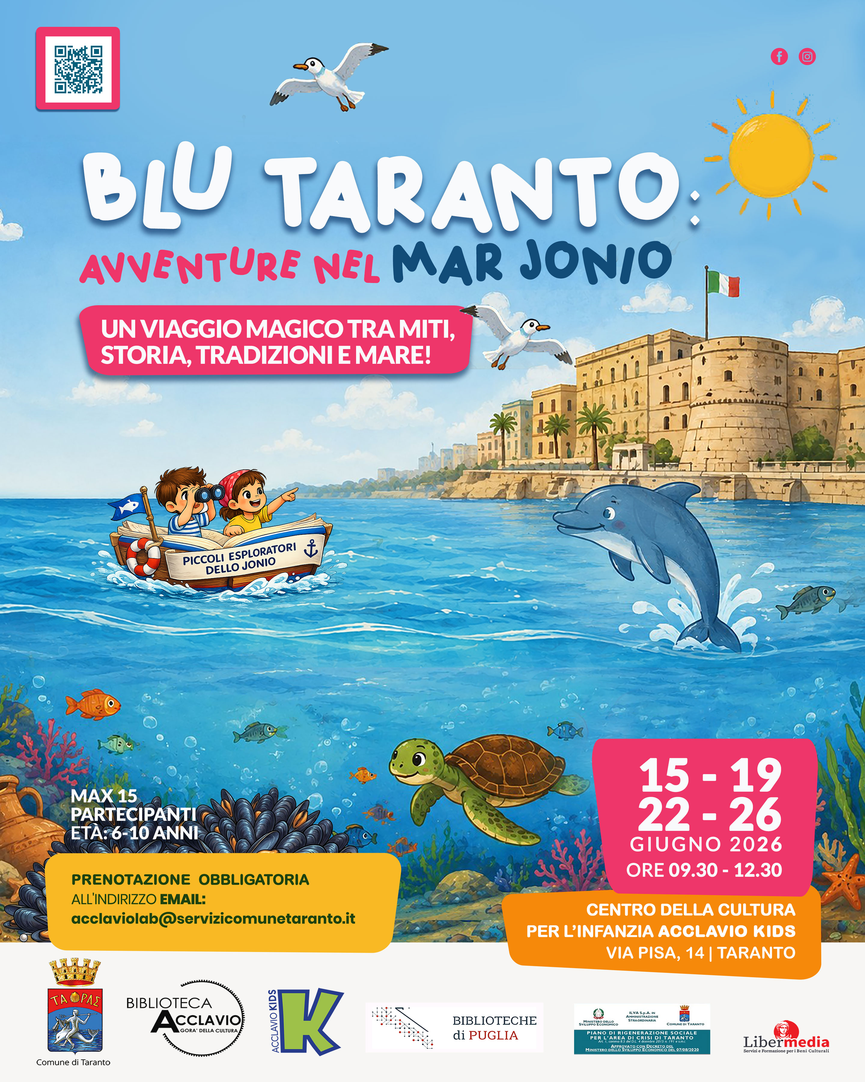 ALL&rsquo;ACCLAVIO KIDS PARTE &ldquo;BLU TARANTO&rdquo;: L&rsquo;AVVENTURA NEL MAR JONIO PER I PICCOLI ESPLORATORI DI DOMANI