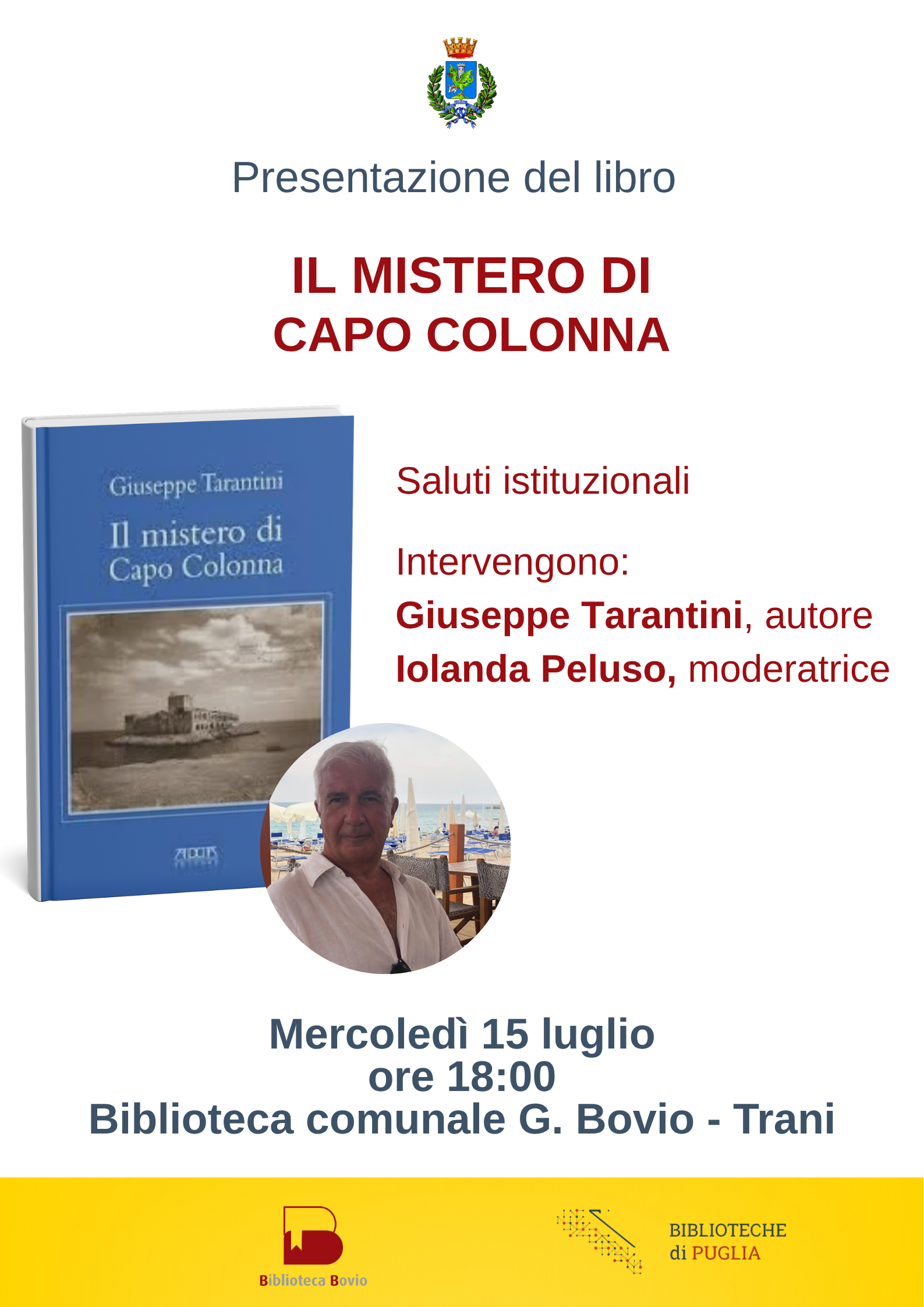 Presentazione del libro IL MISTERO DI CAPO COLONNA di Giuseppe Tarantini